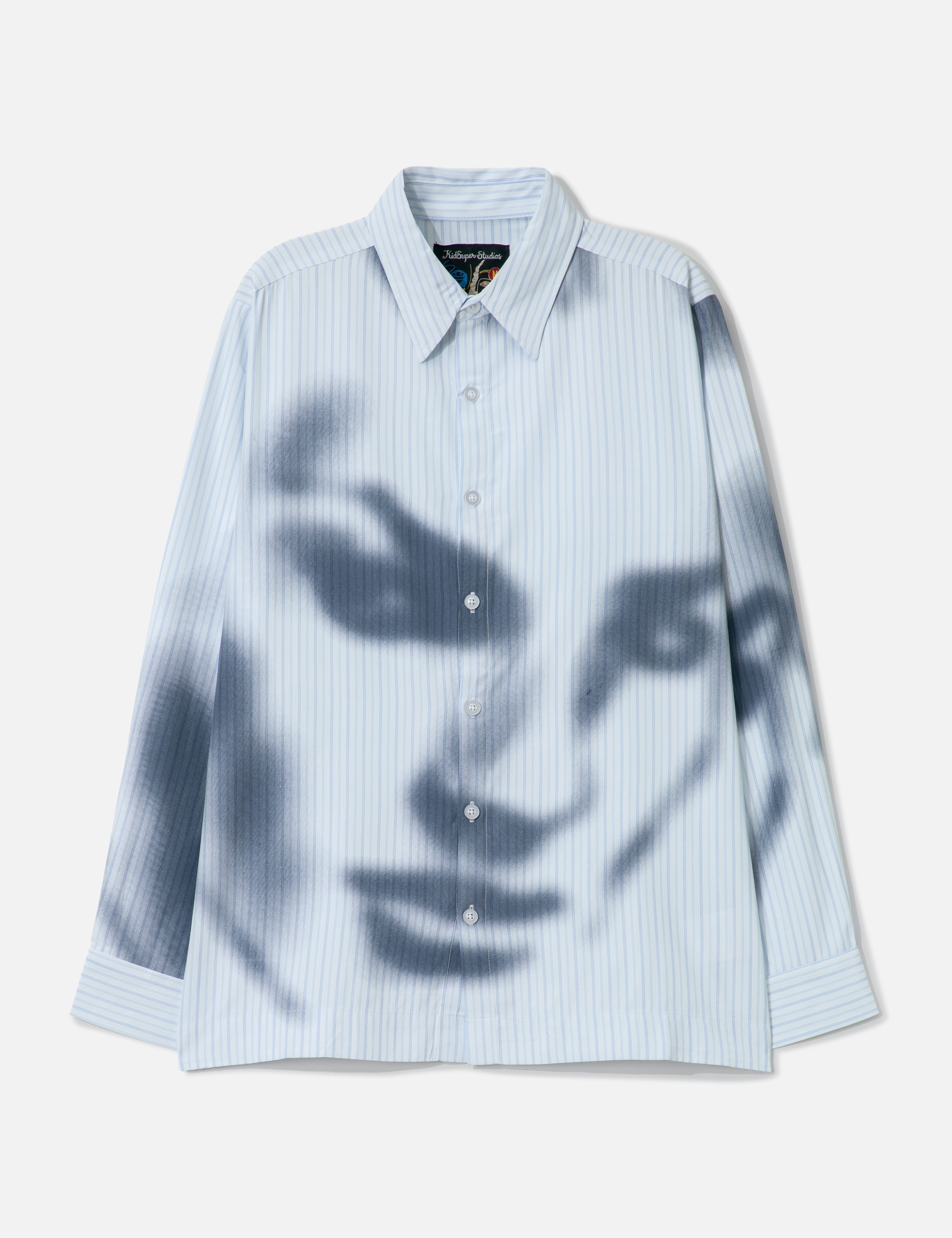 Blurry Face Airbrush Striped Button Up view 16
