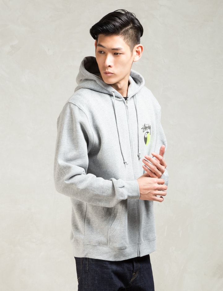 Grey Yin Yang Ball Zip Hoodie Placeholder Image
