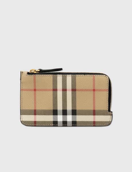 Burberry Vintage Check and Leather Zip Card Case
