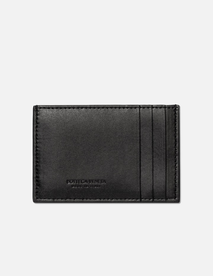 Embossed Leather TB Card Case in Black - Women