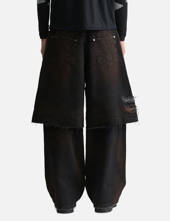 Layered Black Denim Trousers Placeholder Image