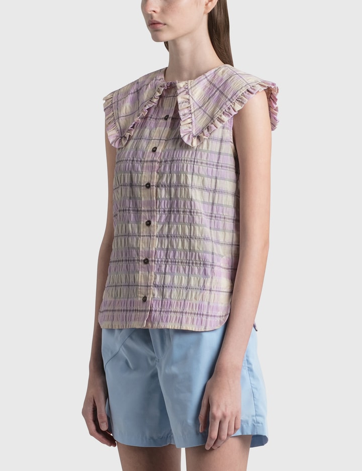Seersucker Check Sleeveless Shirt Placeholder Image