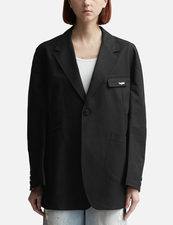 Oversized Pocket Detail Single-Breasted Blazer