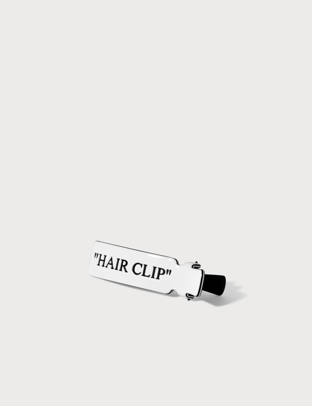 OFF-WHITE™ Logo-print acetate hair clip OFF-WHITE Logo Hair Clip in White Black | REVOLVE main image 3