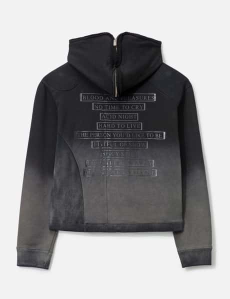 Panelled Padded Zipped Grey Hoodie view 8