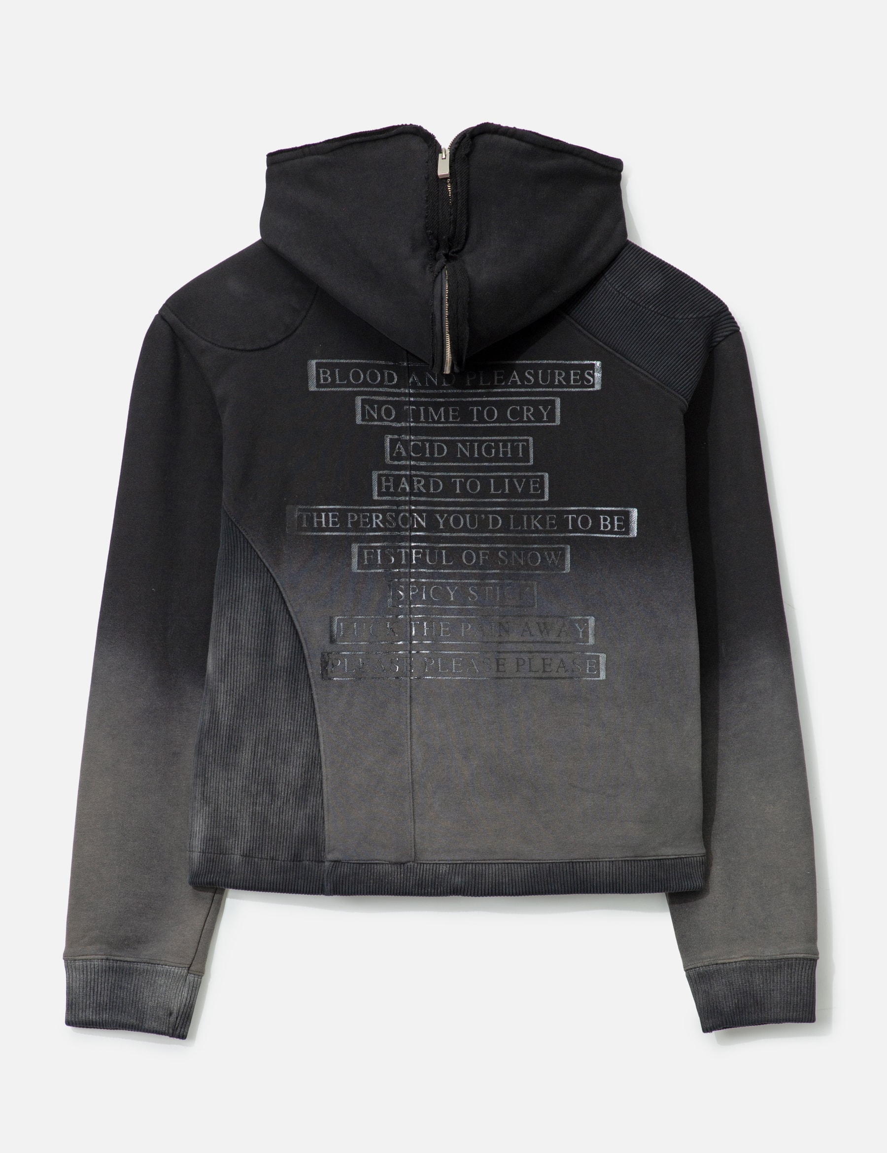Panelled Padded Zipped Grey Hoodie view 17