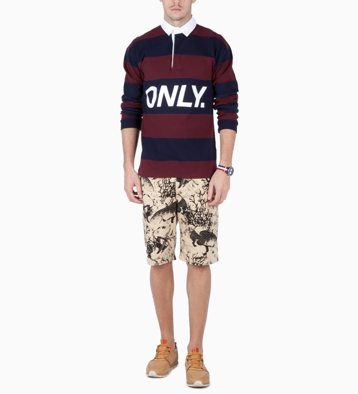 Burgundy/Navy Logo Rugby Shirt Placeholder Image
