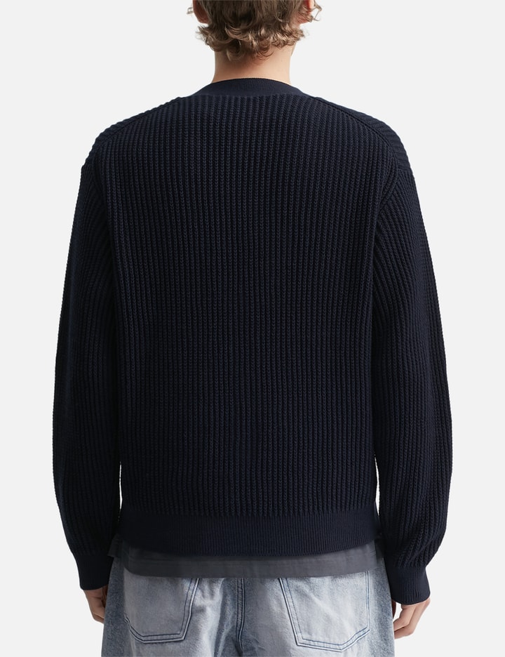 Maison Kitsuné Fox Head Cotton Ribbed Cardigan