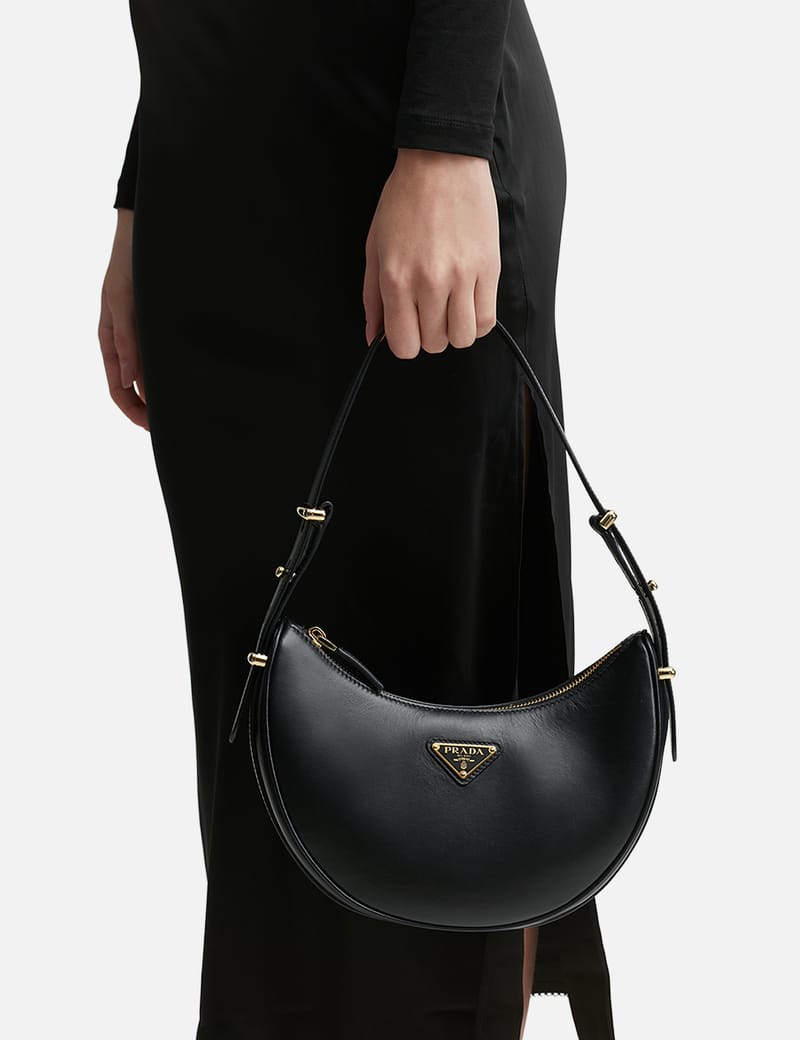 Black Prada Vitello Daino Shoulder Bag | Designer Revival