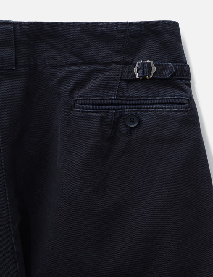 Yoke Peached Cotton Twill Garment-Dye 2 Pleated Trousers