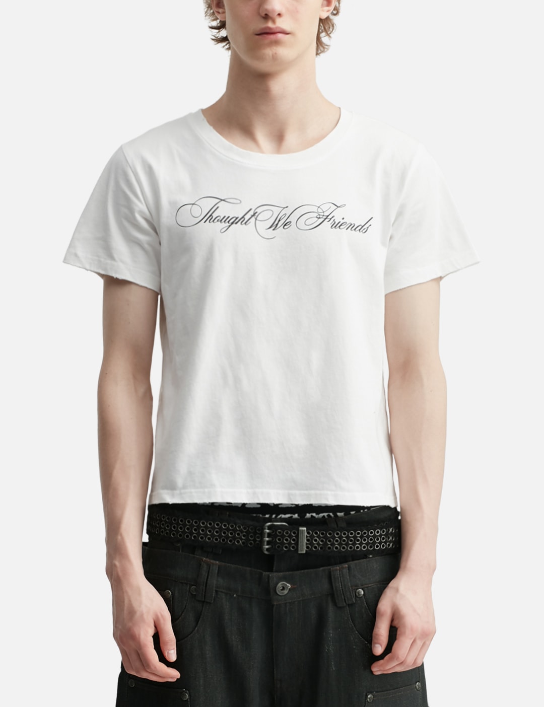"Sera" Cursive Fitted T-Shirt In White view 18