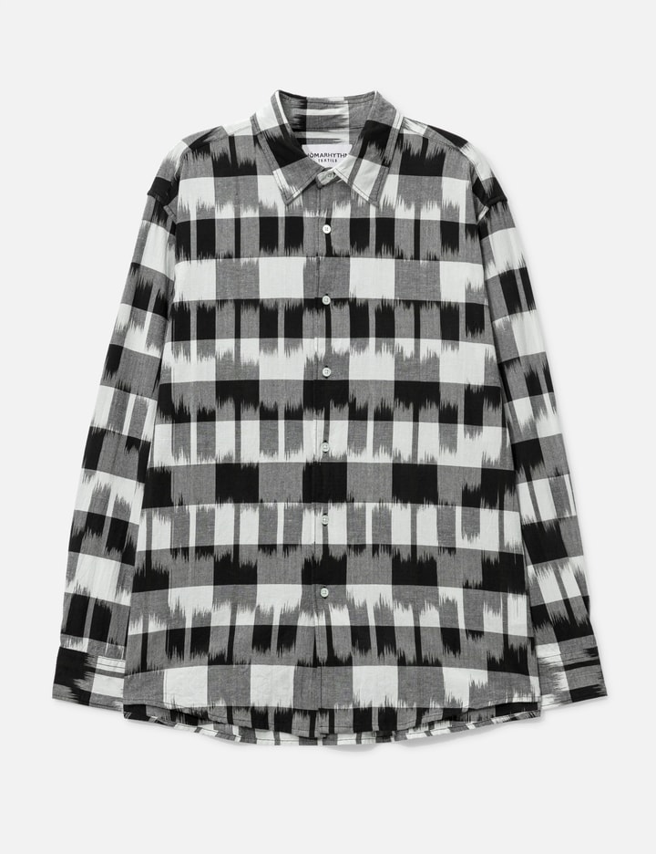 NÒMARHYTHM TEXTILE Ikat Check Regular Collar Shirt