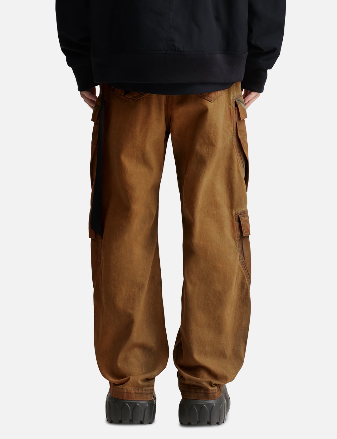 Double Cargo Jeans In Orange Wash Denim view 13