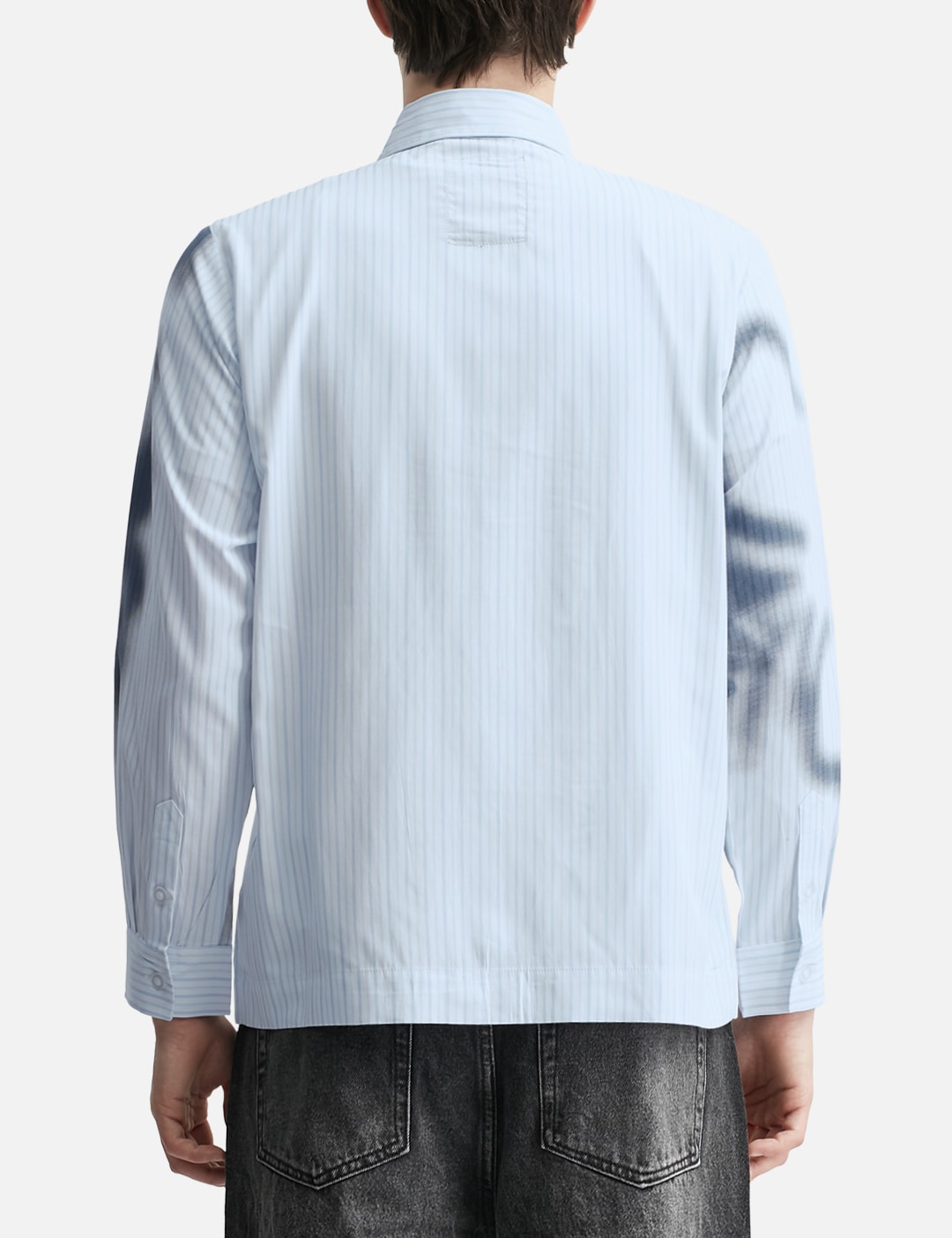 Blurry Face Airbrush Striped Button Up view 19