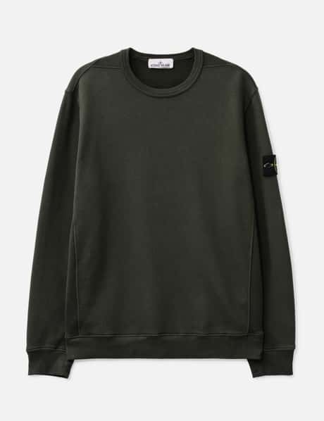 스톤 아일랜드 Brushed Organic Cotton Fleece Sweatshirt With Ribbed Inserts
