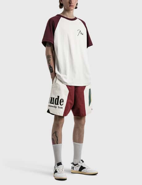 Rhude Raglan Racer Jersey Top M / White/Black/Red