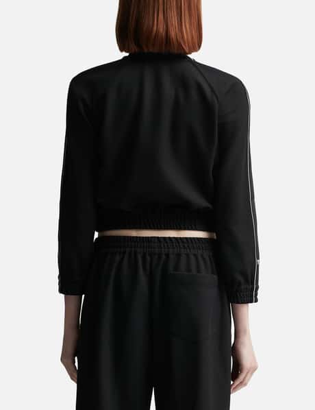 Cropped Track Jacket With Logo Tape In Pique view 9