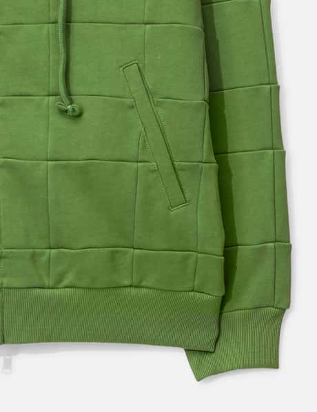 Green Patchwork Zip Up Hoodie view 17