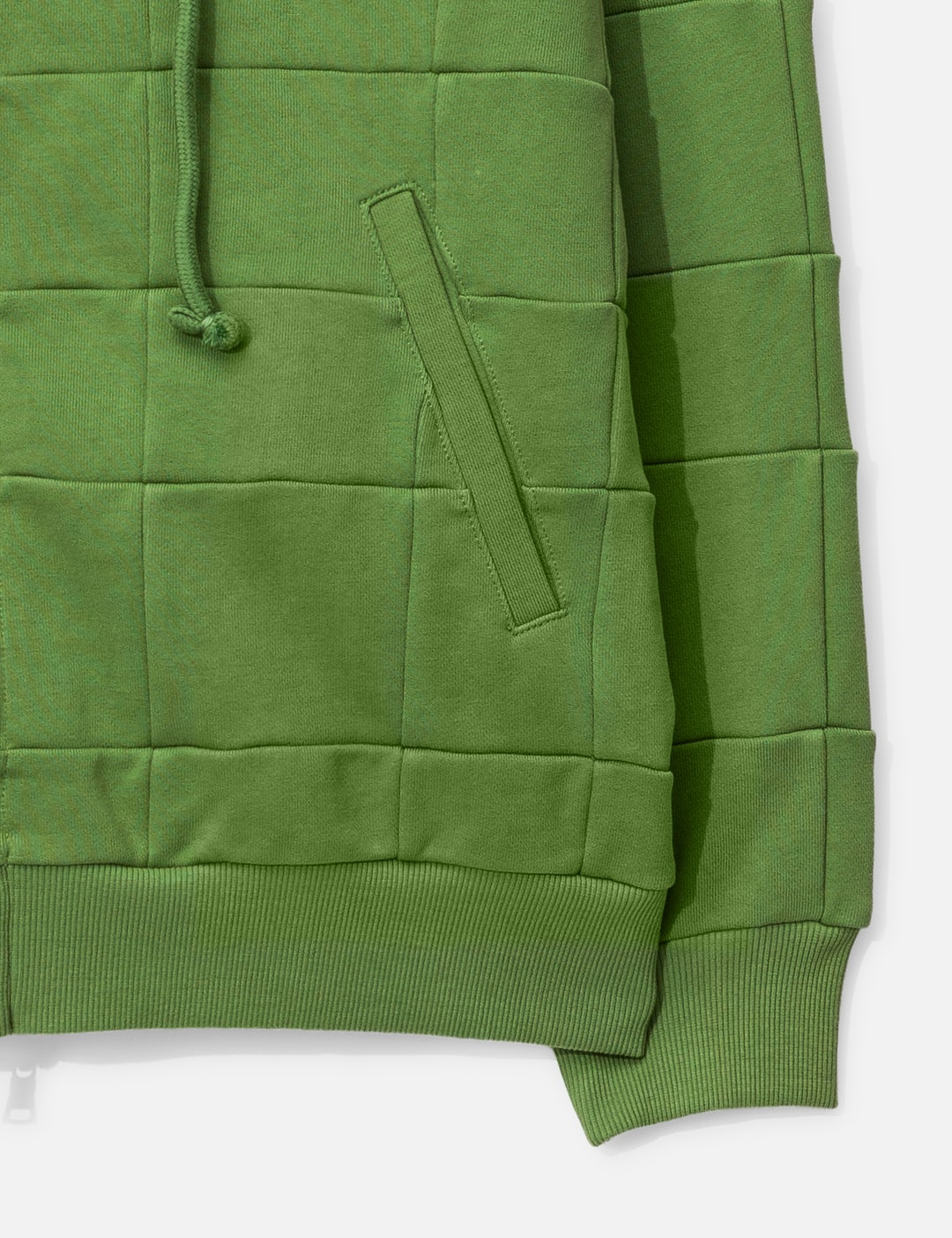 Green Patchwork Zip Up Hoodie view 18