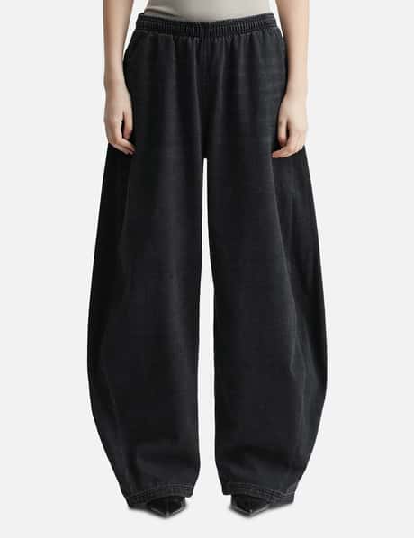 T By Alexander Wang Black Brushed Denim Sweatpant