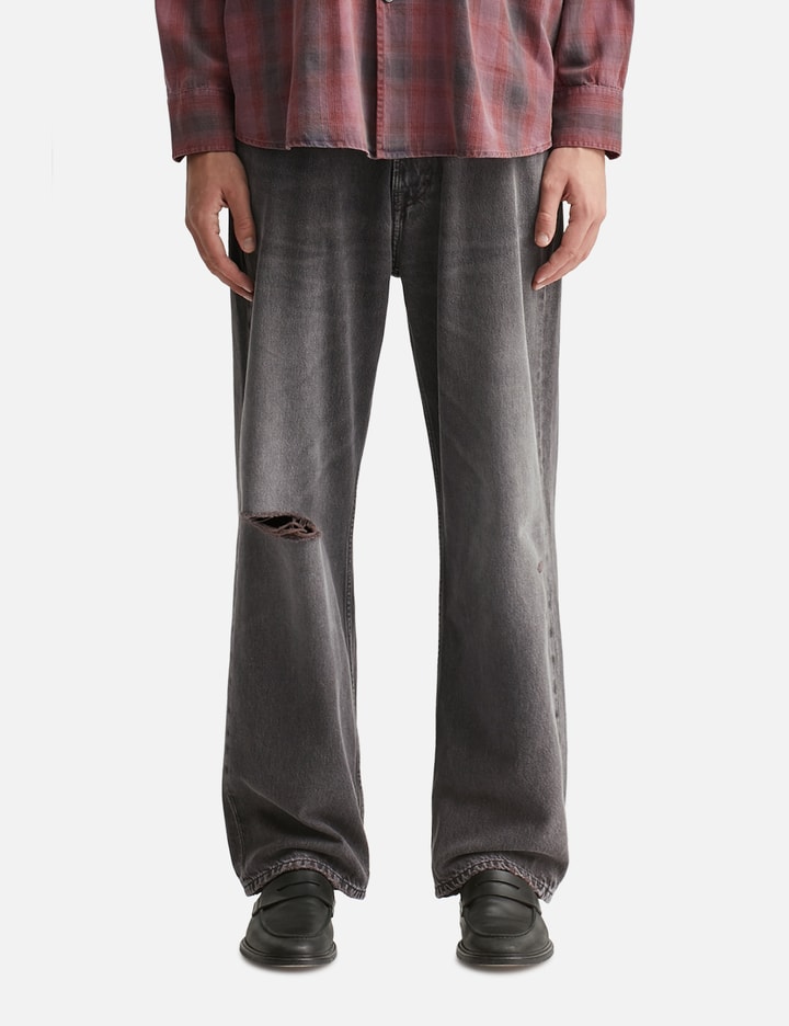 Our Legacy Straight Leg Distressed Five-pocket Jeans In Brown