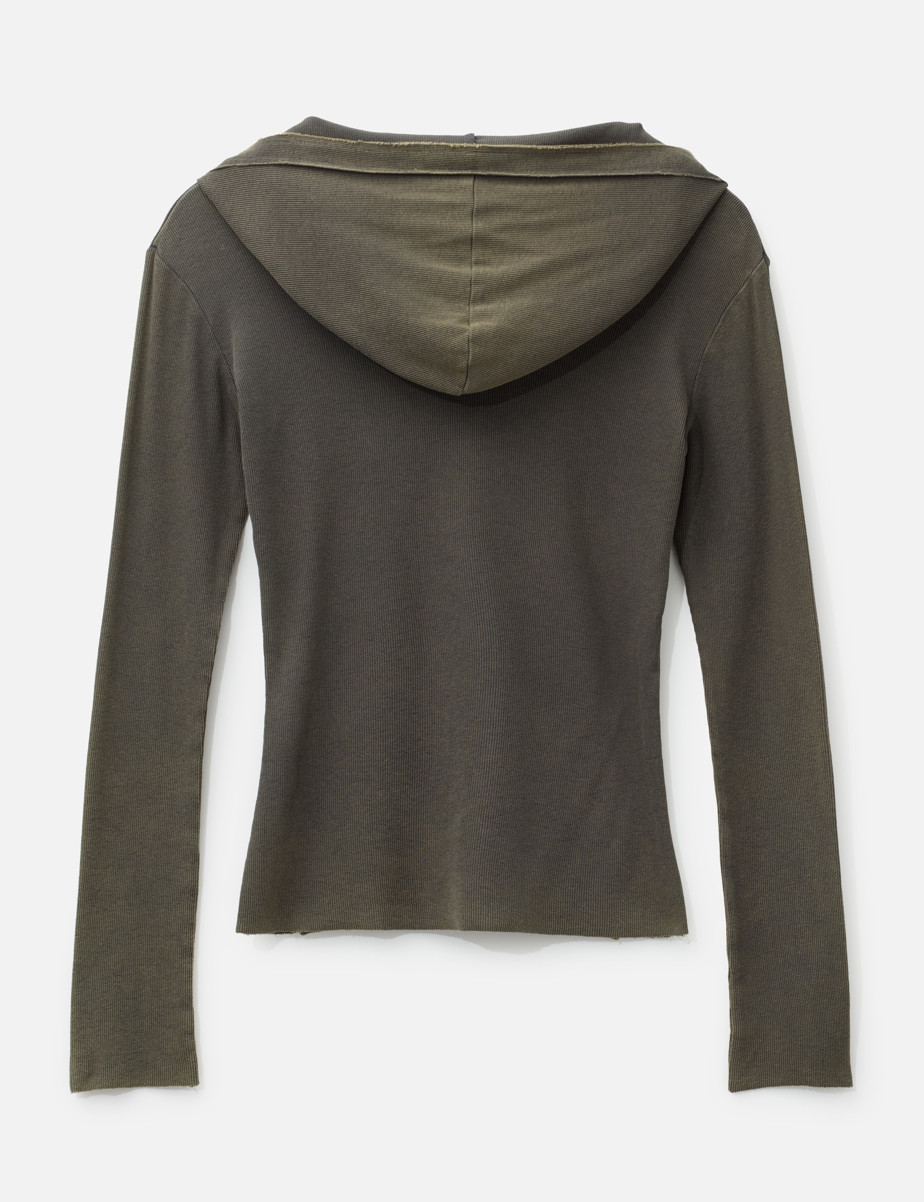 Button-Front Washed Hoodie view 17
