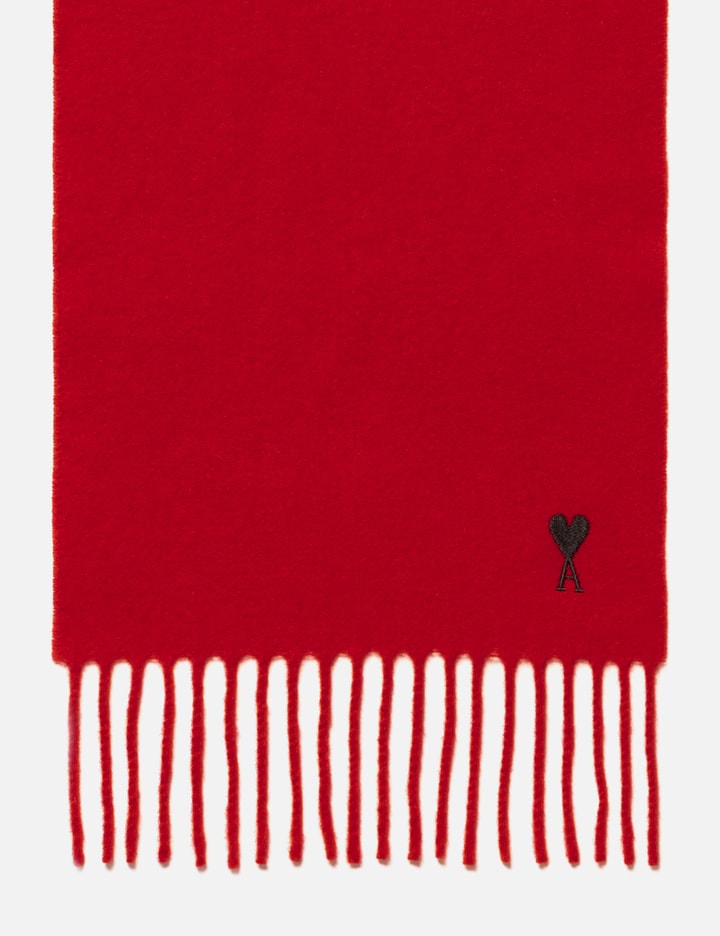 Ami Red Wool Scarf With Ami De Coeur