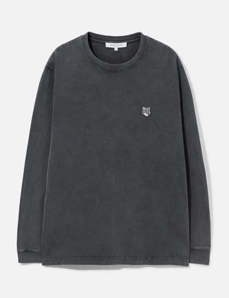 메종 키츠네 Fox Head Faded Comfort Long Sleeve Tee-Shirt