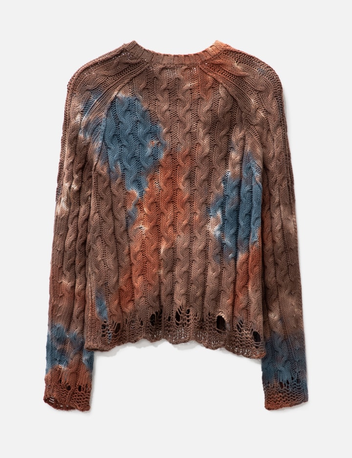 Shop Acne Studios Tie-dye Cable-knit Sweater In Brown