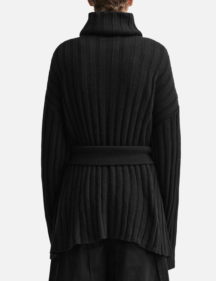 Asymmetric High Neck Knit Coat Placeholder Image