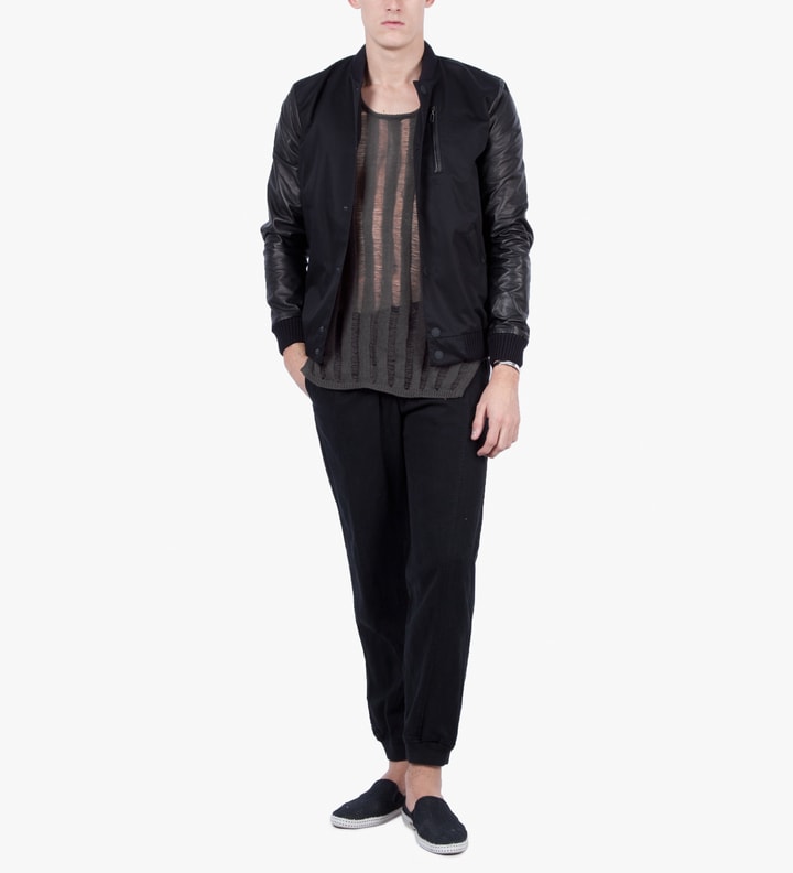 Robert Geller Black Tencel Flight Pant