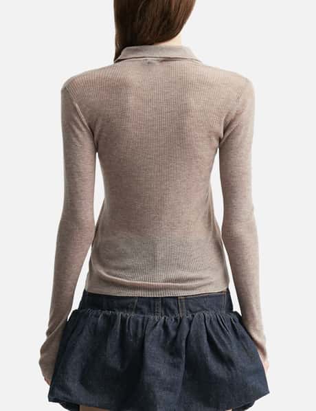 Polo Shirt In Sheer Wool view 12