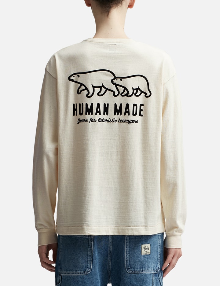 Shop Human Made Wool Blend Long Sleeve T-shirt In White