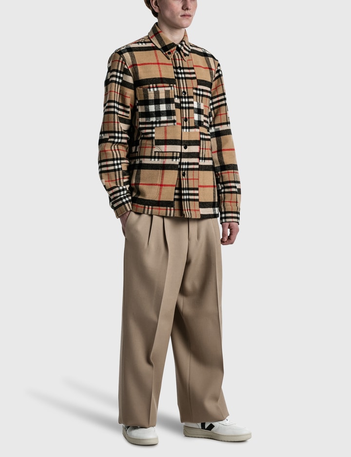 Patchwork Check Wool Overshirt Placeholder Image