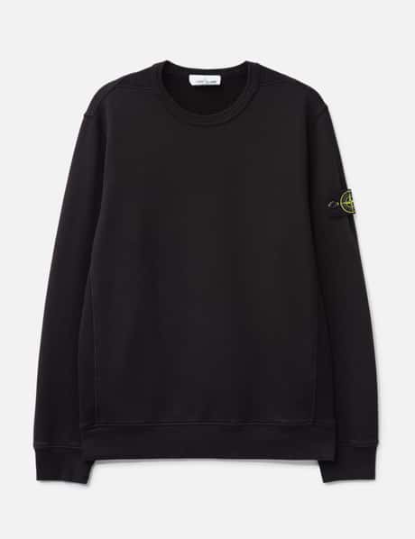 스톤 아일랜드 Brushed Organic Cotton Fleece Sweatshirt With Ribbed Insert