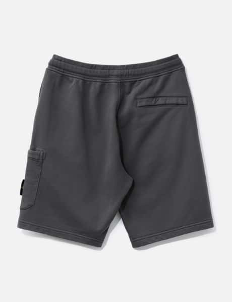 Stone Island Organic Cotton Fleece Cargo Bermuda Shorts HBX