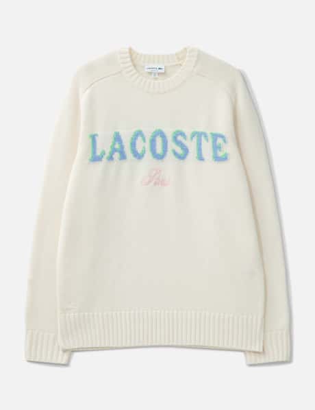 Lacoste Intarsia Branded Wool Sweater