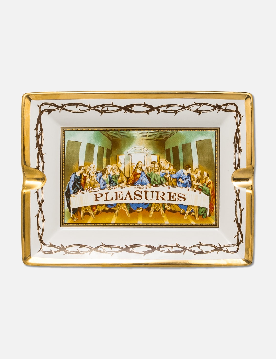 PLEASURES Ceramic Logo Tray in White - NOW OR NEVER