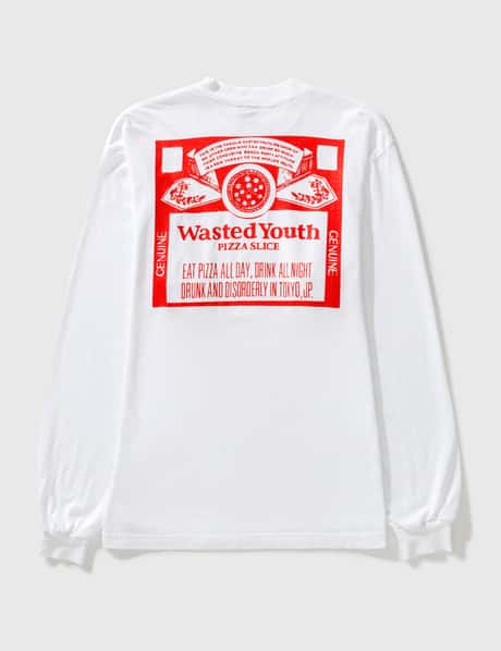 wasted youth pizza slice ロングTシャツ