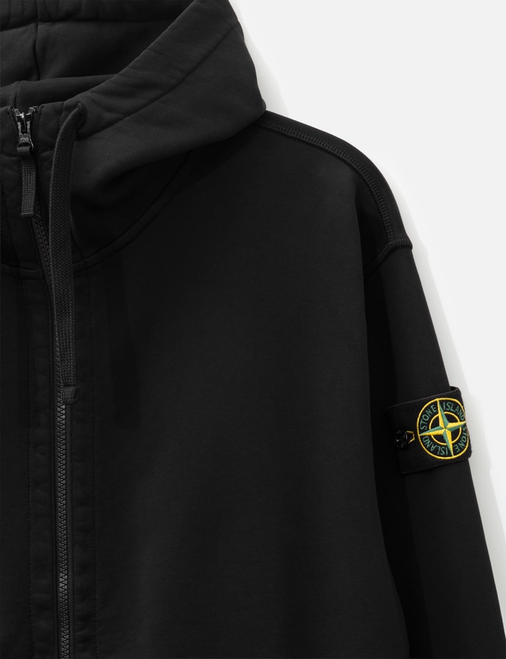 Stone Island Organic Cotton Fleece Zip-Up Hooded Sweatshirt