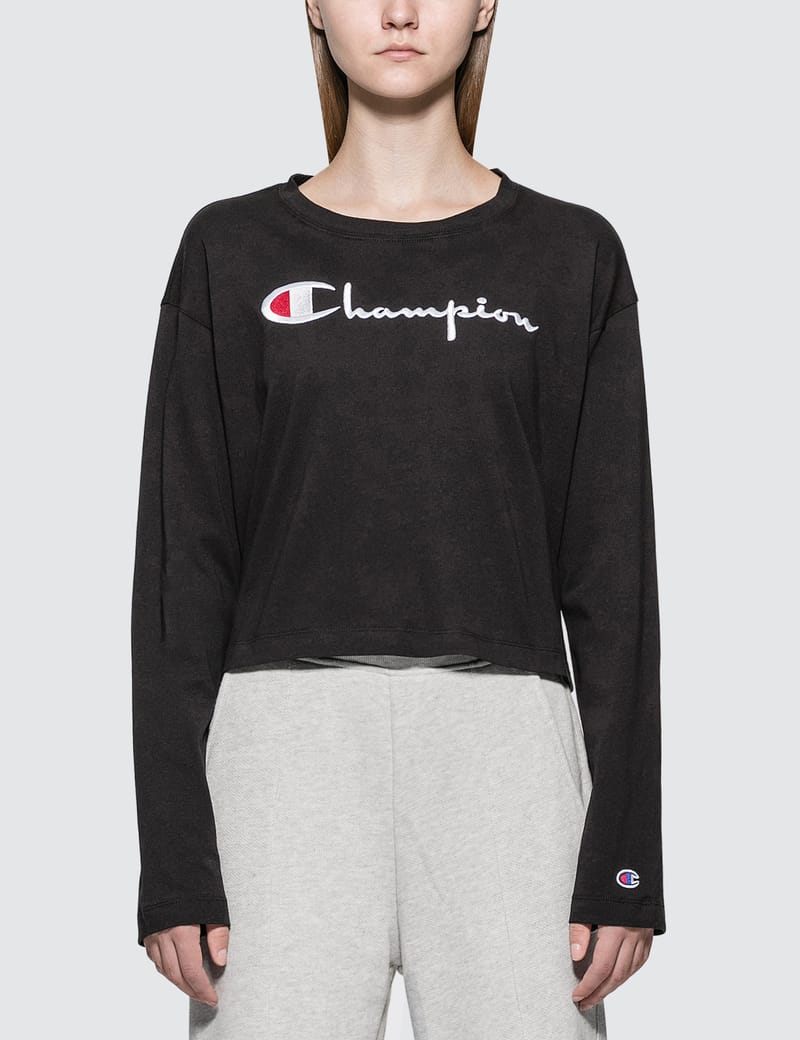 cropped champion shirt long sleeve