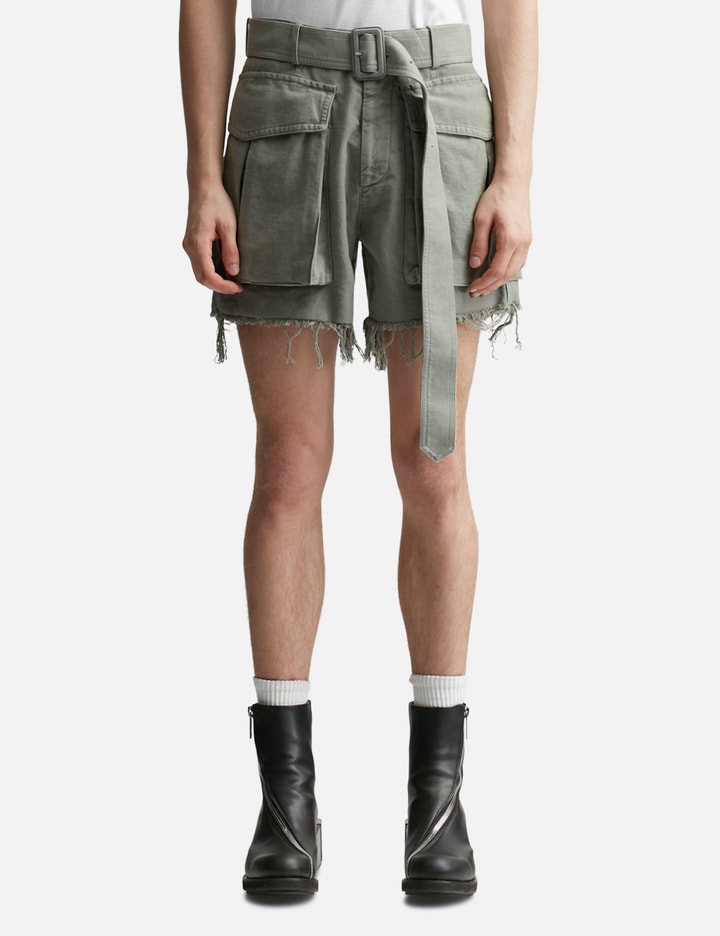 Belted cotton shorts Placeholder Image