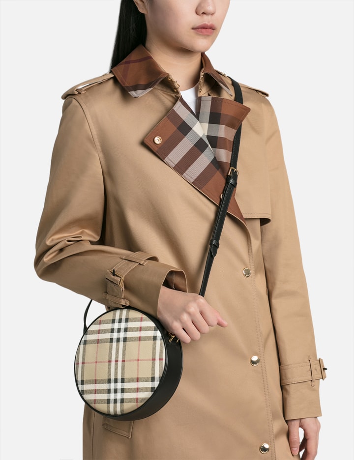 Shop Burberry Vintage Check And Leather Louise Bag In Beige