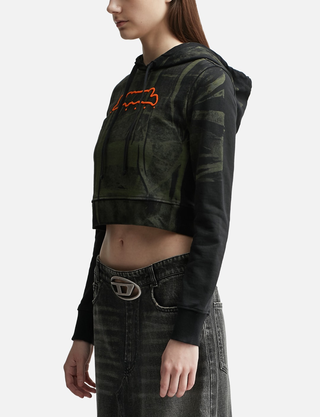 F-Slimmy-Hood T-Shirt With Crease-Effect Print view 8