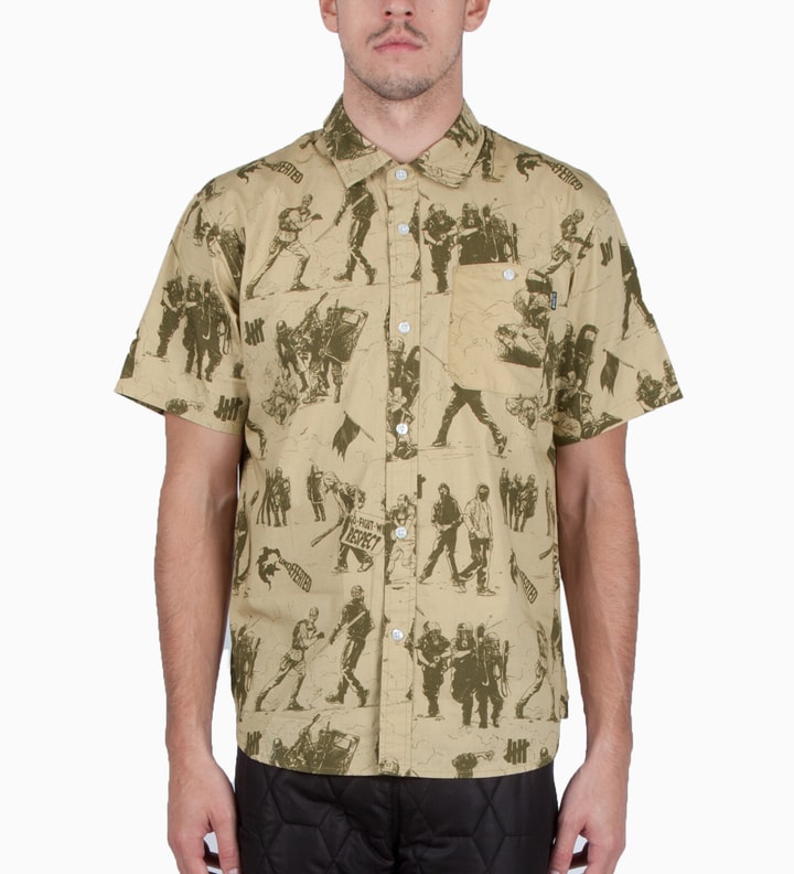 Undefeated Khaki Riot Button Up Shirt