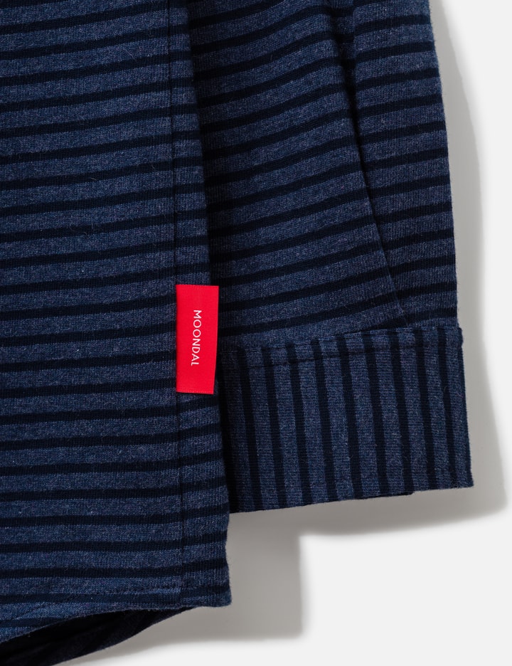 Moondal Adam Cotton Shirt In Navy Stripe