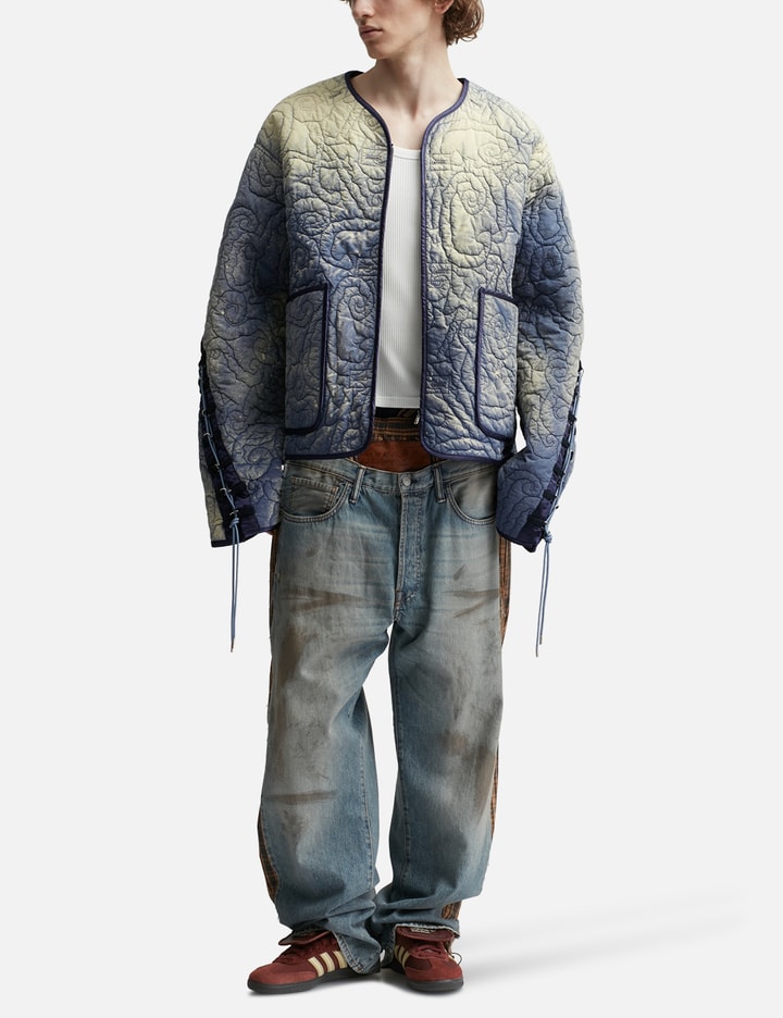 Acne Studios Lacing Quilted Jacket In Blue