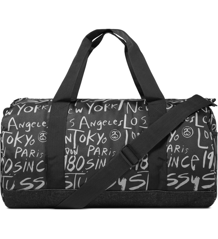 Black Print Stussy x Herschel Supply Co. Cities Large Duffle Bag Placeholder Image