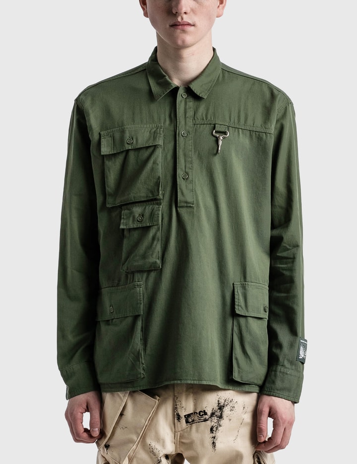 Reese Cooper コットン カーゴ プルオーバー ワークシャツ