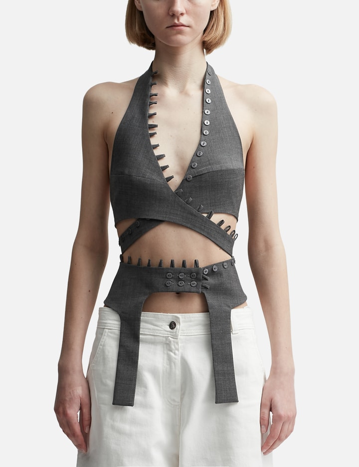 Shop Avavav Wrapped Top In Grey
